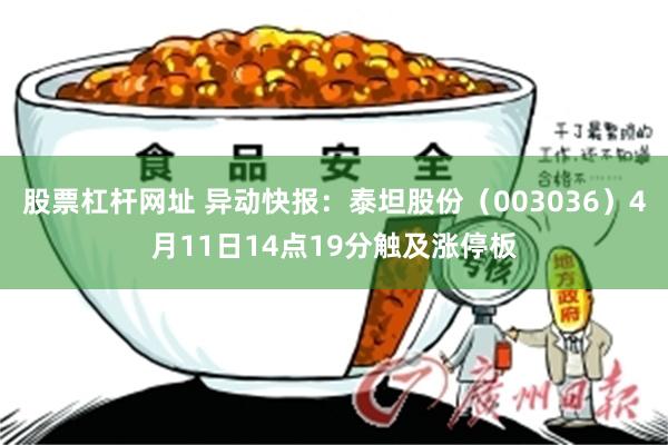 股票杠杆网址 异动快报：泰坦股份（003036）4月11日14点19分触及涨停板