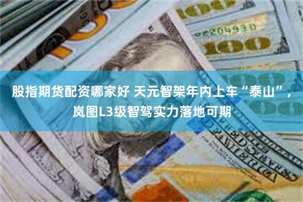 股指期货配资哪家好 天元智架年内上车“泰山”，岚图L3级智驾实力落地可期
