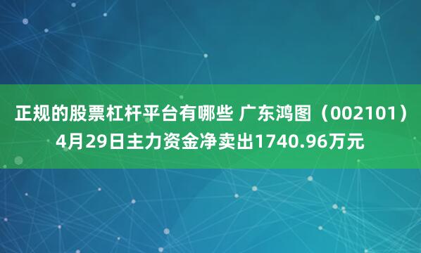正规的股票杠杆平台有哪些 广东鸿图（002101）4月29日主力资金净卖出1740.96万元