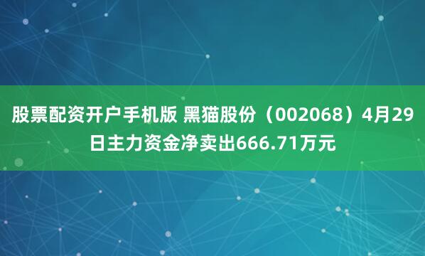 股票配资开户手机版 黑猫股份（002068）4月29日主力资金净卖出666.71万元