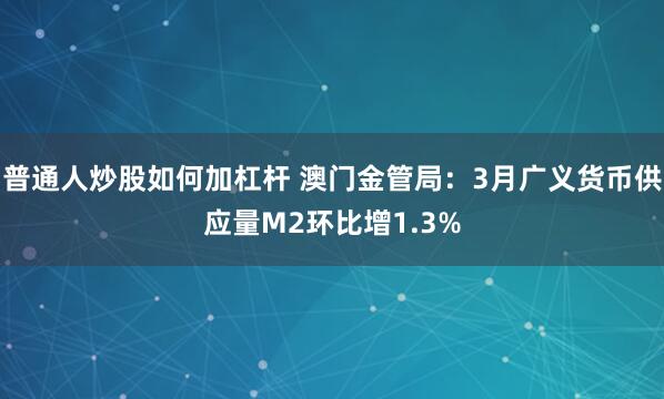 普通人炒股如何加杠杆 澳门金管局：3月广义货币供应量M2环比增1.3%