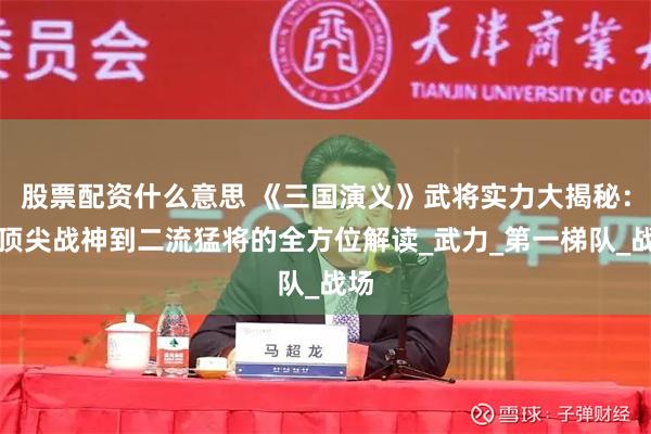 股票配资什么意思 《三国演义》武将实力大揭秘：从顶尖战神到二流猛将的全方位解读_武力_第一梯队_战场