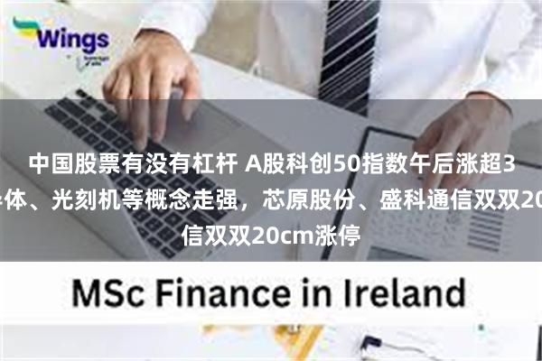 中国股票有没有杠杆 A股科创50指数午后涨超3%，半导体、光刻机等概念走强，芯原股份、盛科通信双双20cm涨停