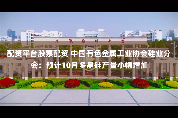 配资平台股票配资 中国有色金属工业协会硅业分会：预计10月多晶硅产量小幅增加